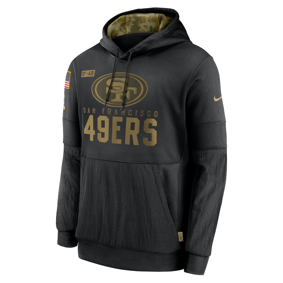 Nike San Francisco  Black 2020 Salute to Service Sideline Performance Pullover Hoodie