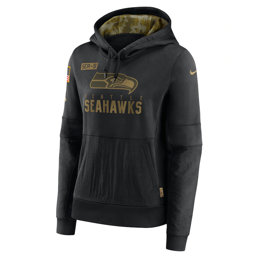 Nike Seattle Seahawks Women's Black 2020 Salute to Service Performance Pullover Hoodie