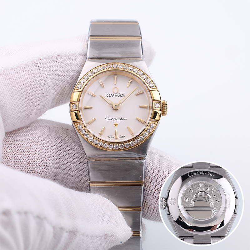 Omega Constellation Manhattan Diamond Silver Dial Ladies Watch
