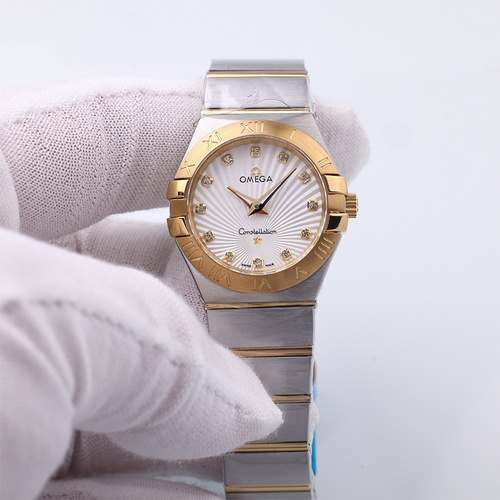 Omega Constellation Mother of Pearl Dial Stainless Steel and 18kt Yellow Gold Watch