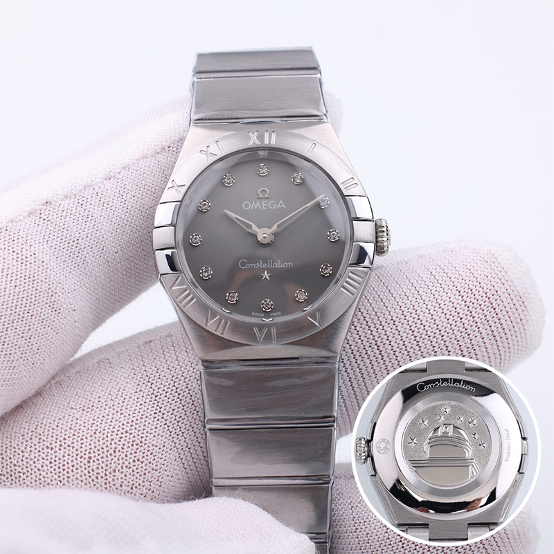 OMEGA Constellation Quartz 27 Brushed Gray Feather Women's Watch