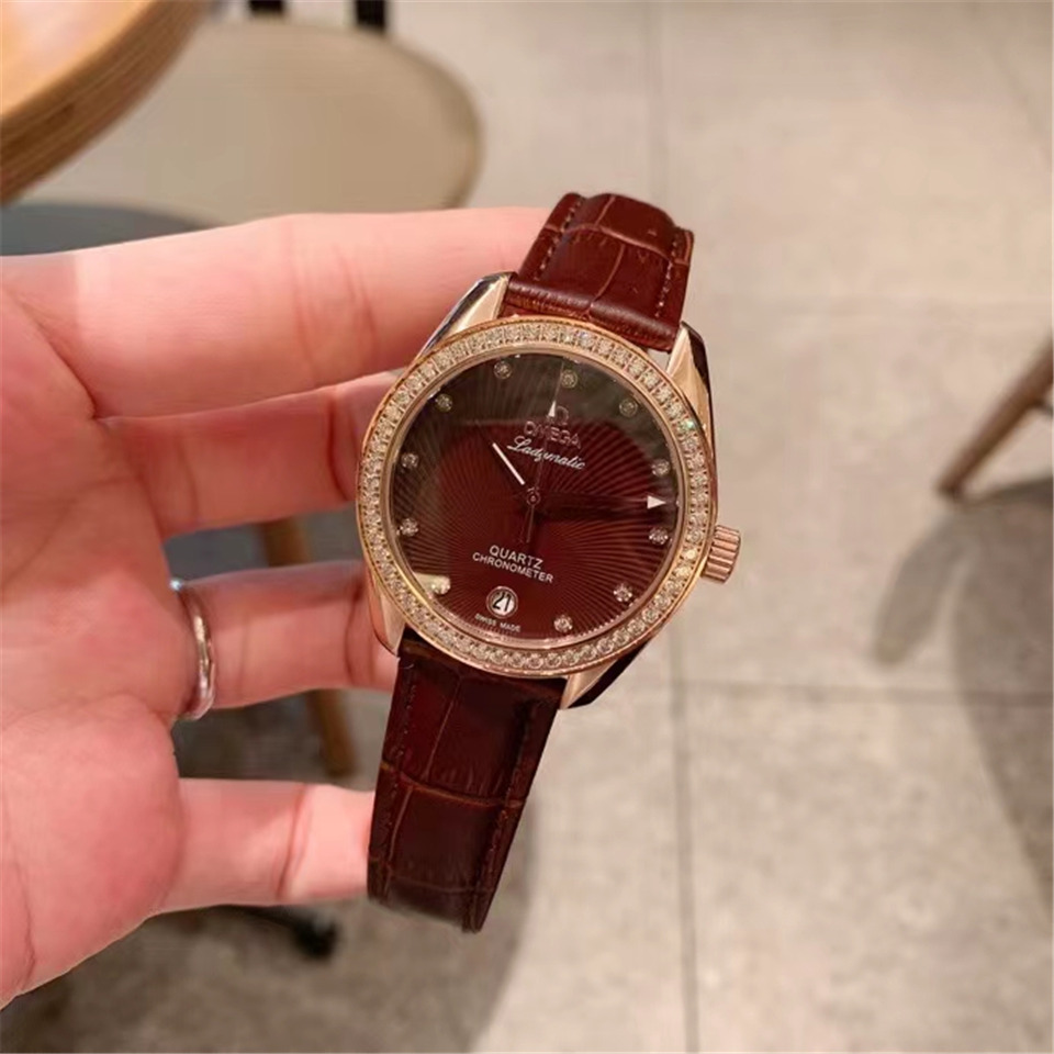 Omega Ladymatic Brown Diamond - Rose Gold Bezel - Image 3