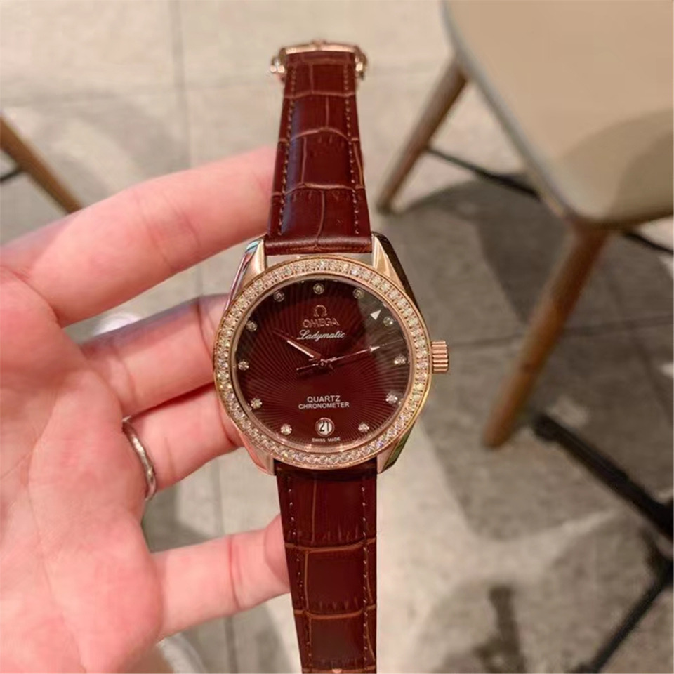 Omega Ladymatic Brown Diamond - Rose Gold Bezel - Image 7