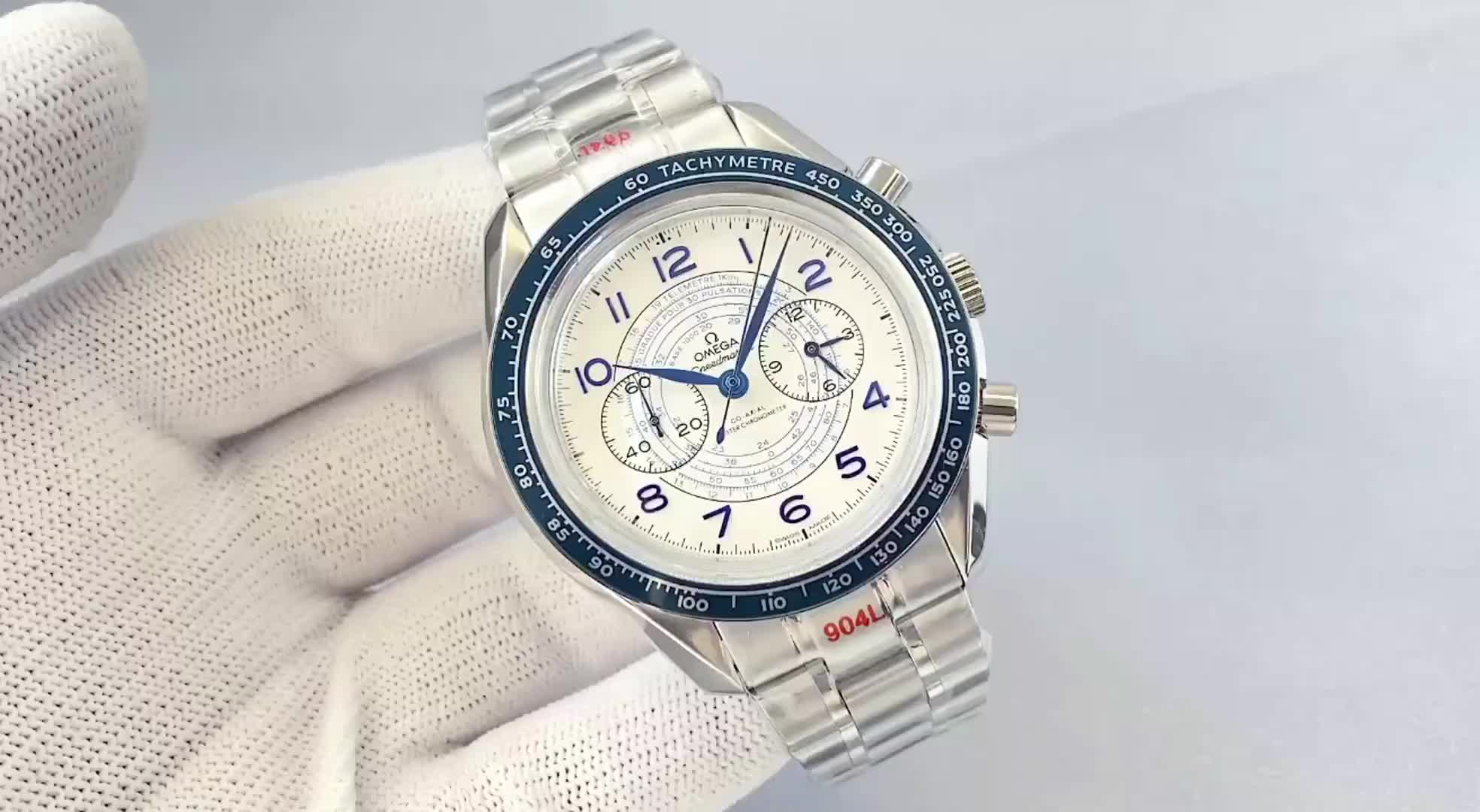 Omega Speedmaster Chronograph Hand Wind Silver Dial Men's Watch