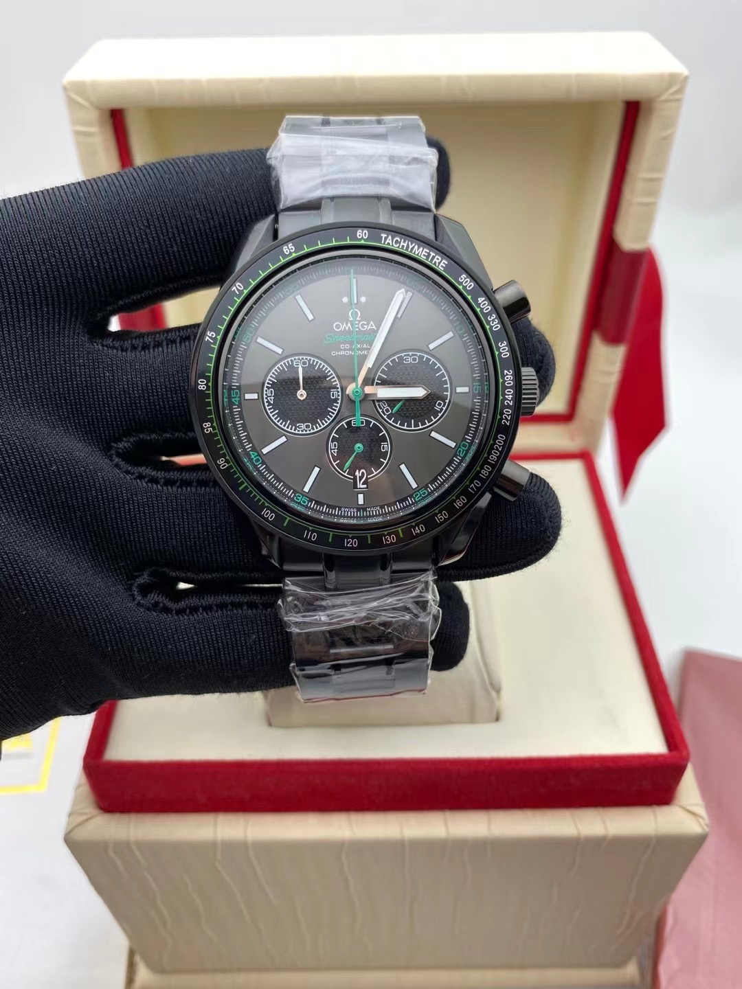 Omega Speedmaster Racing Co-Axial Chronometer Grey Dial Black Case