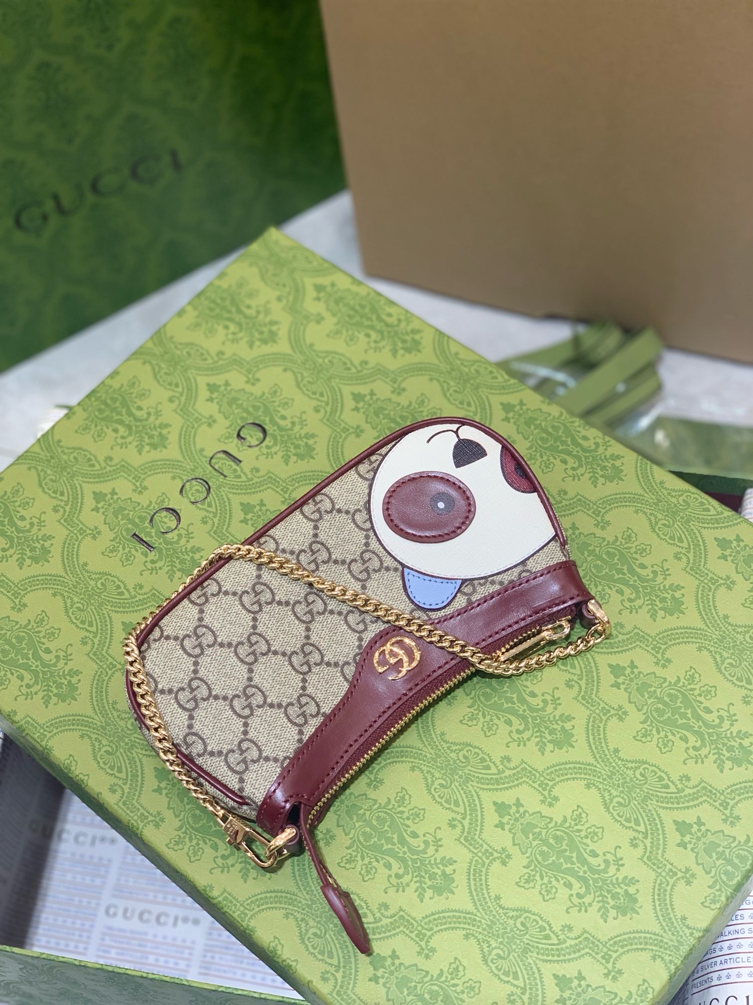 Ophidia mini bag in Beige Original GG Fabric