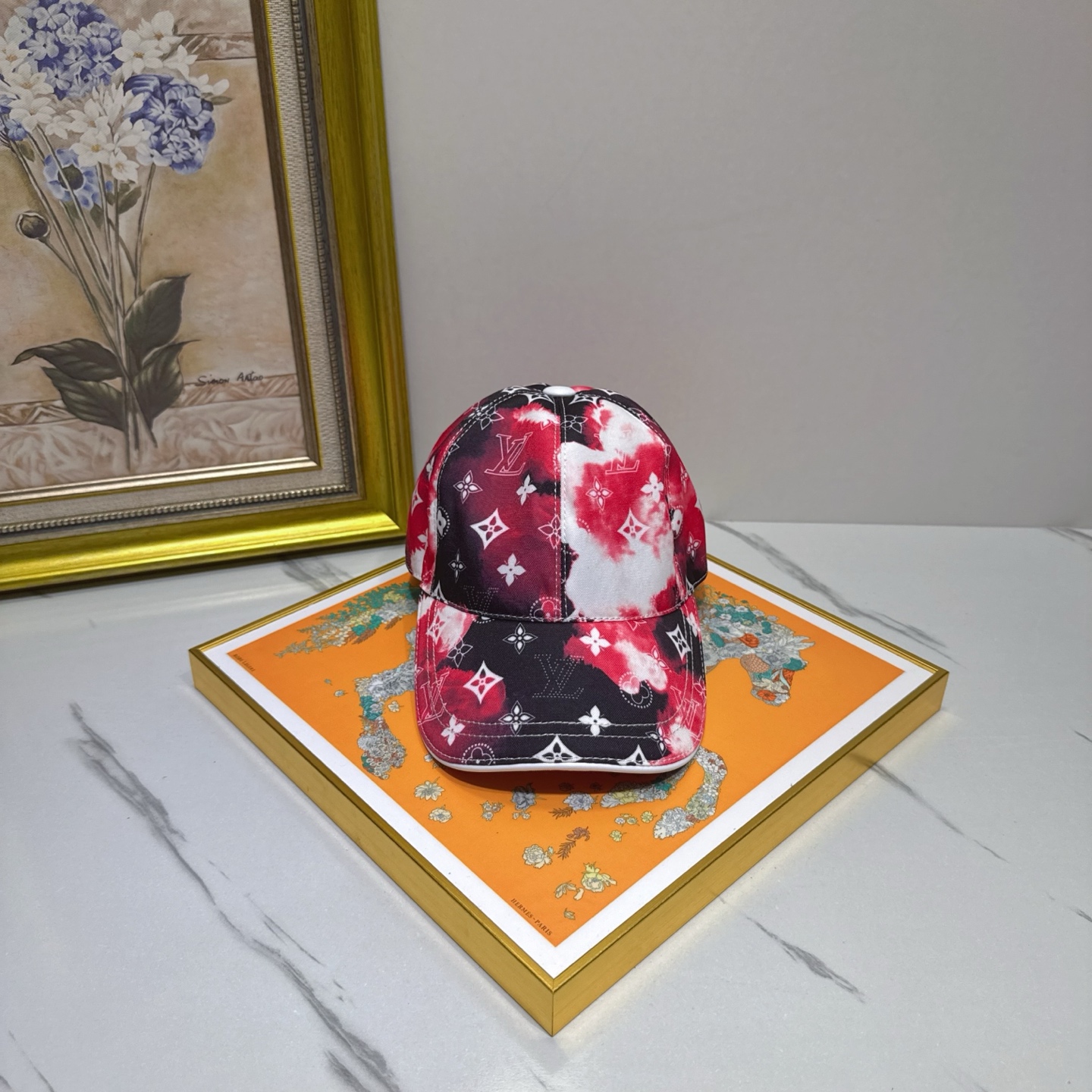 Louis Vuitton Red Cloud Cap - Louis Vuitton Red Cloud Print Cap