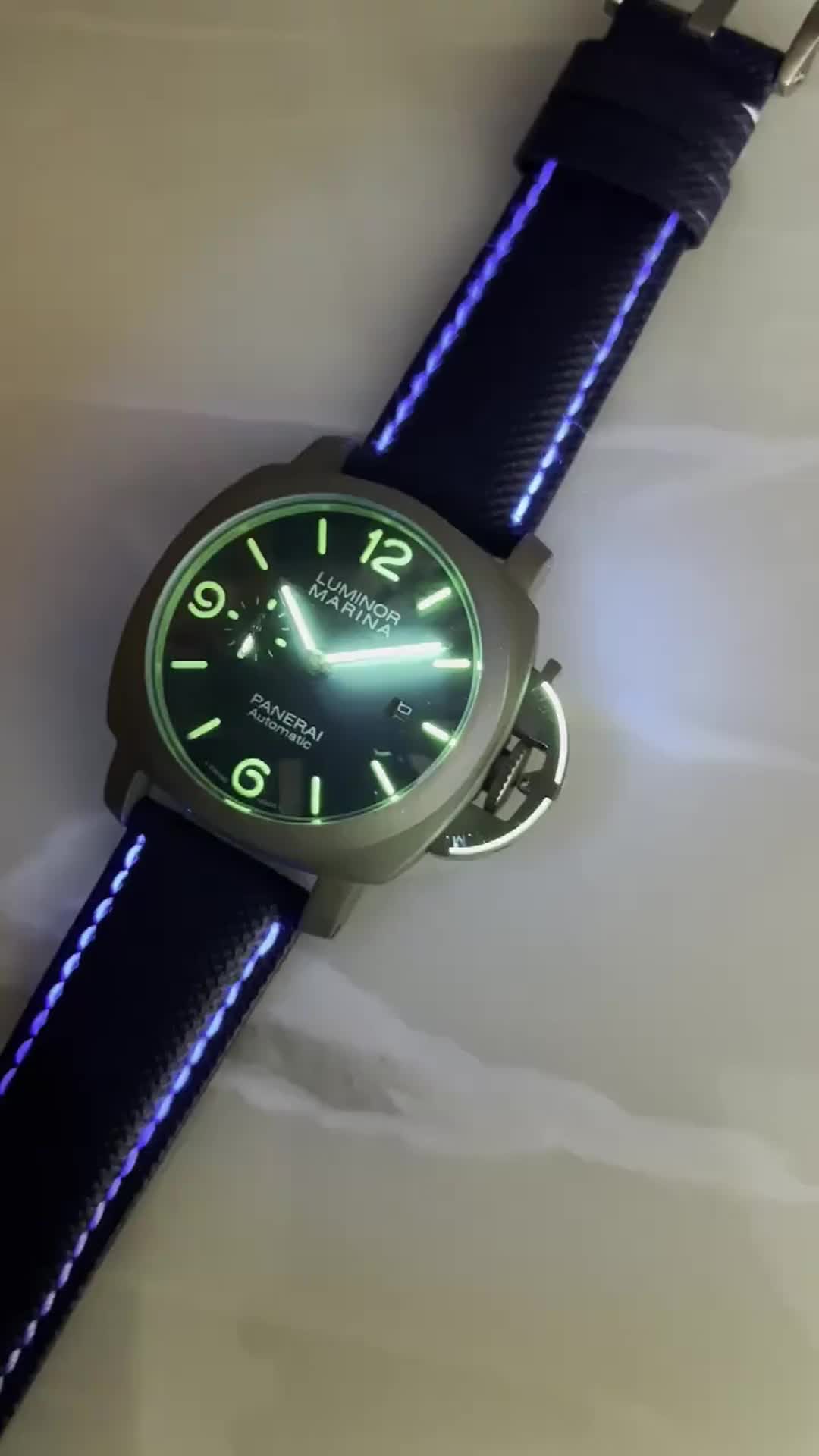 Panerai Blue Titanium Watch - Panerai Luminor Marina Blue - Titanium - Image 2