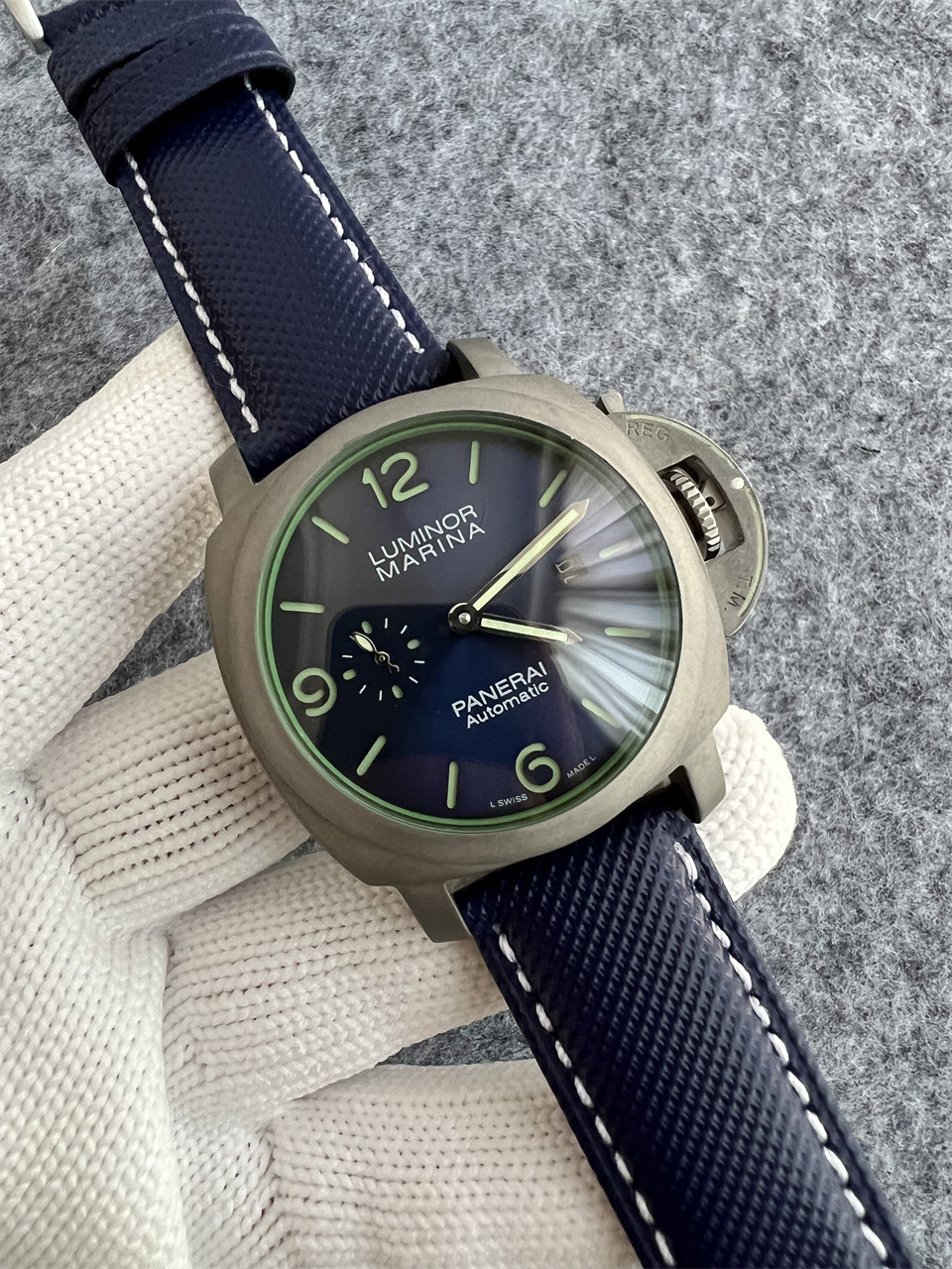Panerai Blue Titanium Watch - Panerai Luminor Marina Blue - Titanium - Image 6
