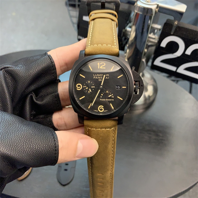 tan Panerai Luminor GMT Black - Panerai Luminor GMT Black - Tan Suede - Image 3
