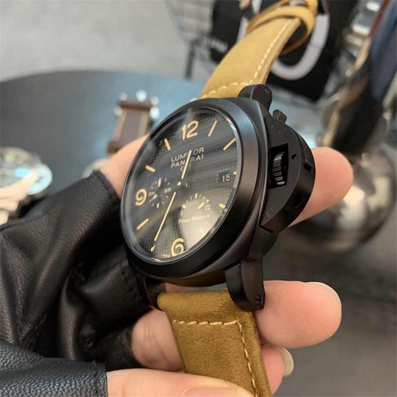 tan Panerai Luminor GMT Black - Panerai Luminor GMT Black - Tan Suede - Image 6