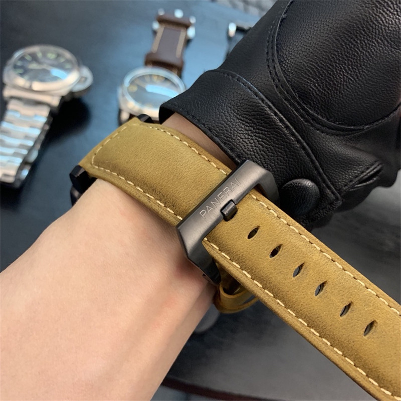 tan Panerai Luminor GMT Black - Panerai Luminor GMT Black - Tan Suede - Image 2