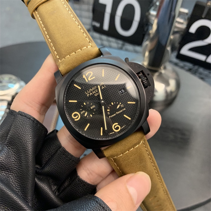 tan Panerai Luminor GMT Black - Panerai Luminor GMT Black - Tan Suede - Image 8