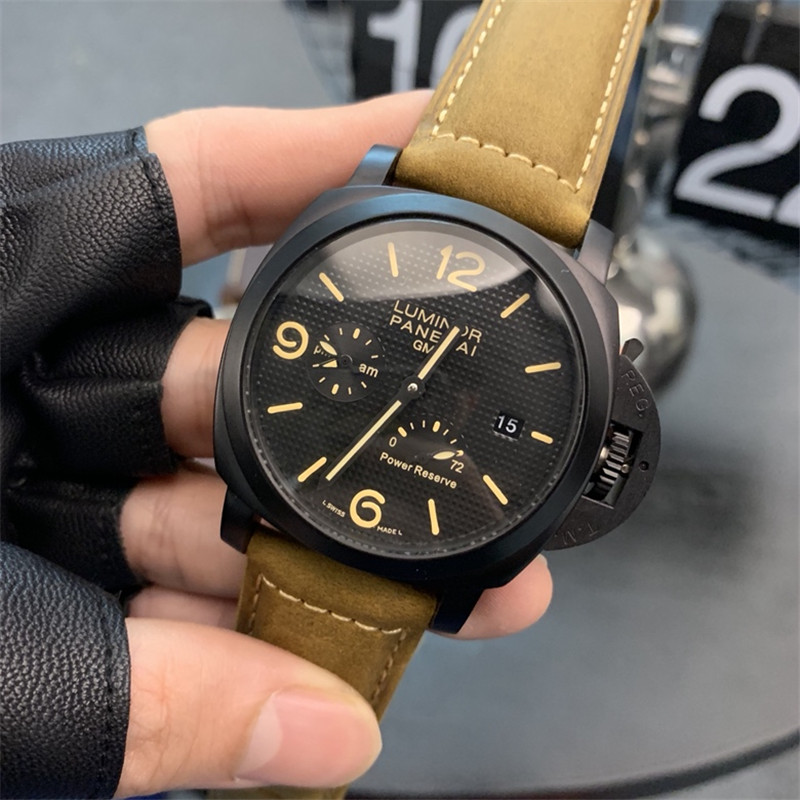 tan Panerai Luminor GMT Black - Panerai Luminor GMT Black - Tan Suede - Image 7