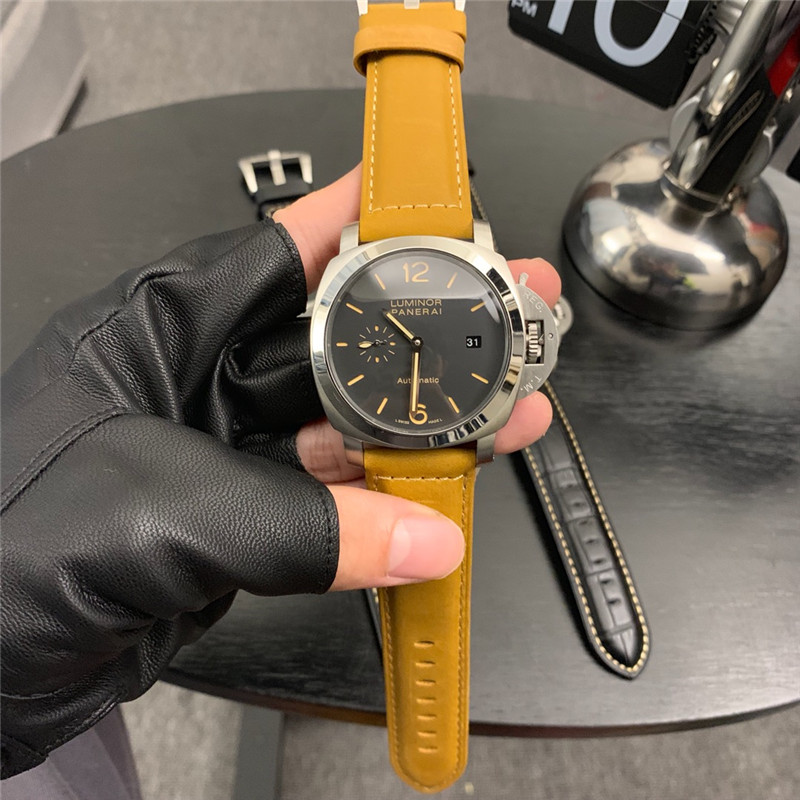 Panerai Mustard Strap Watch - Panerai Luminor Black Dial Mustard Strap - Image 4