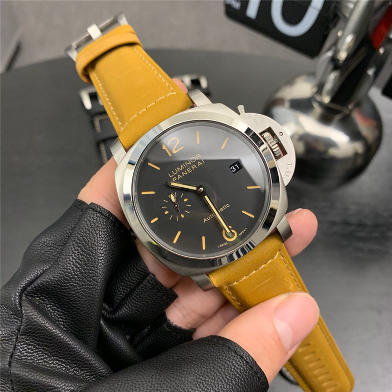 Panerai Mustard Strap Watch - Panerai Luminor Black Dial Mustard Strap - Image 7