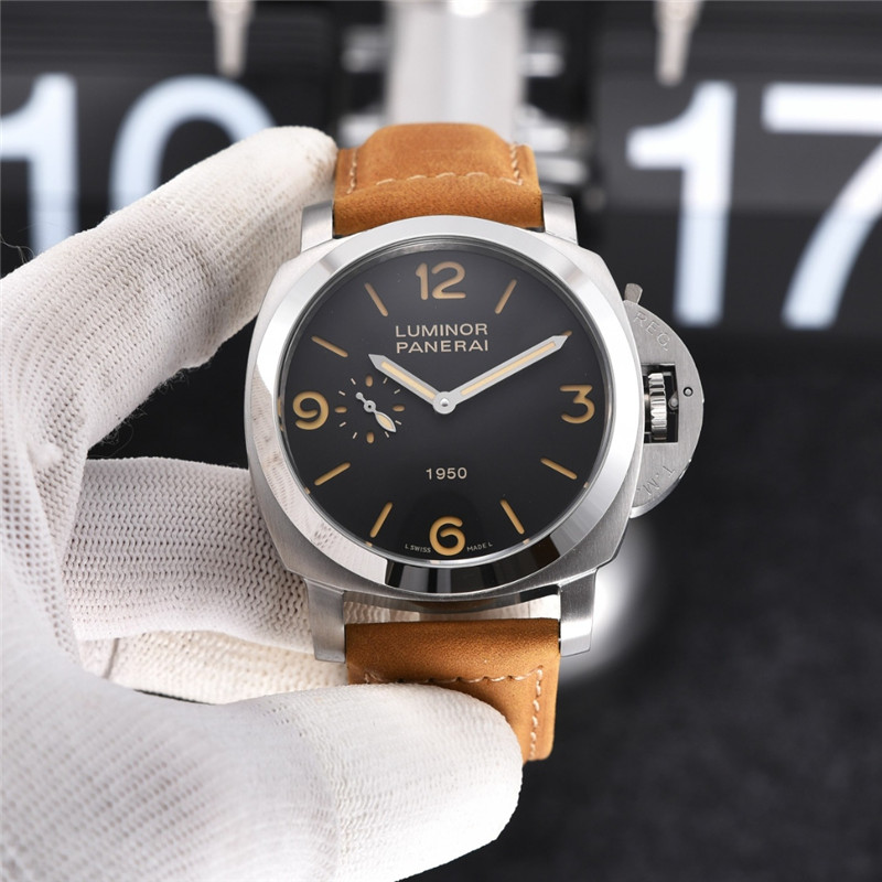 Panerai Luminor 1950 LE 47mm Steel Black Dial Mens Watch PAM00127