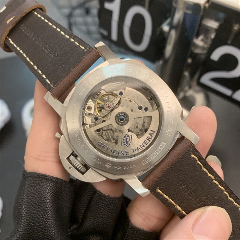 Panerai Luminor Brown Leather - Black Dial Stainless Steel - Image 4