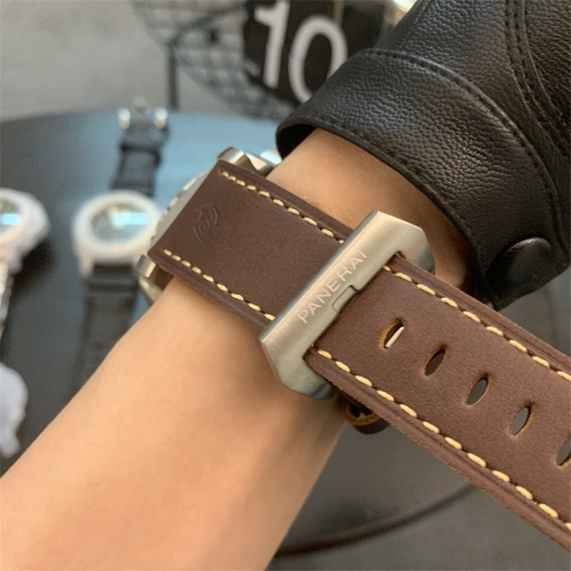 Panerai Luminor Brown Leather - Black Dial Stainless Steel - Image 2