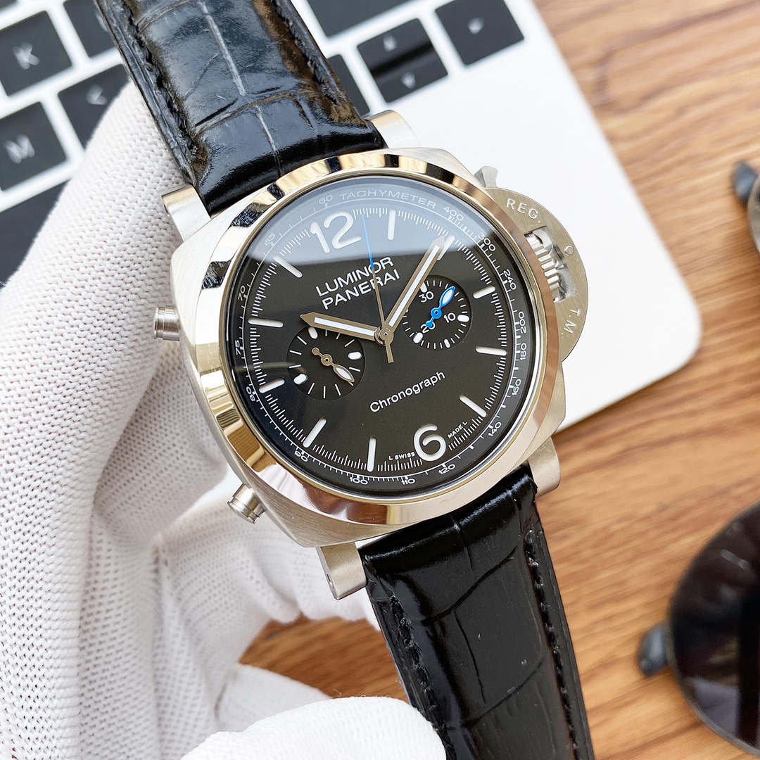 Panerai Chronograph Black Alligator - Panerai Luminor Chronograph - Image 2