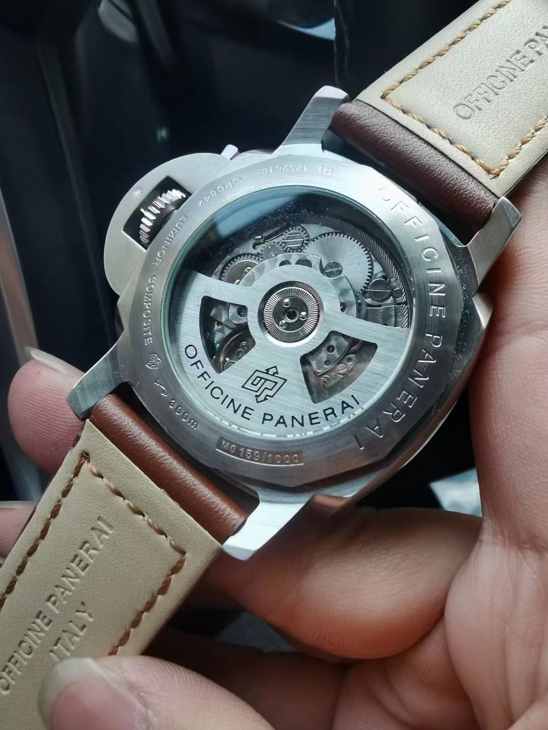 stainless Panerai Luminor GMT Brown Leather - Panerai Luminor GMT - Image 3
