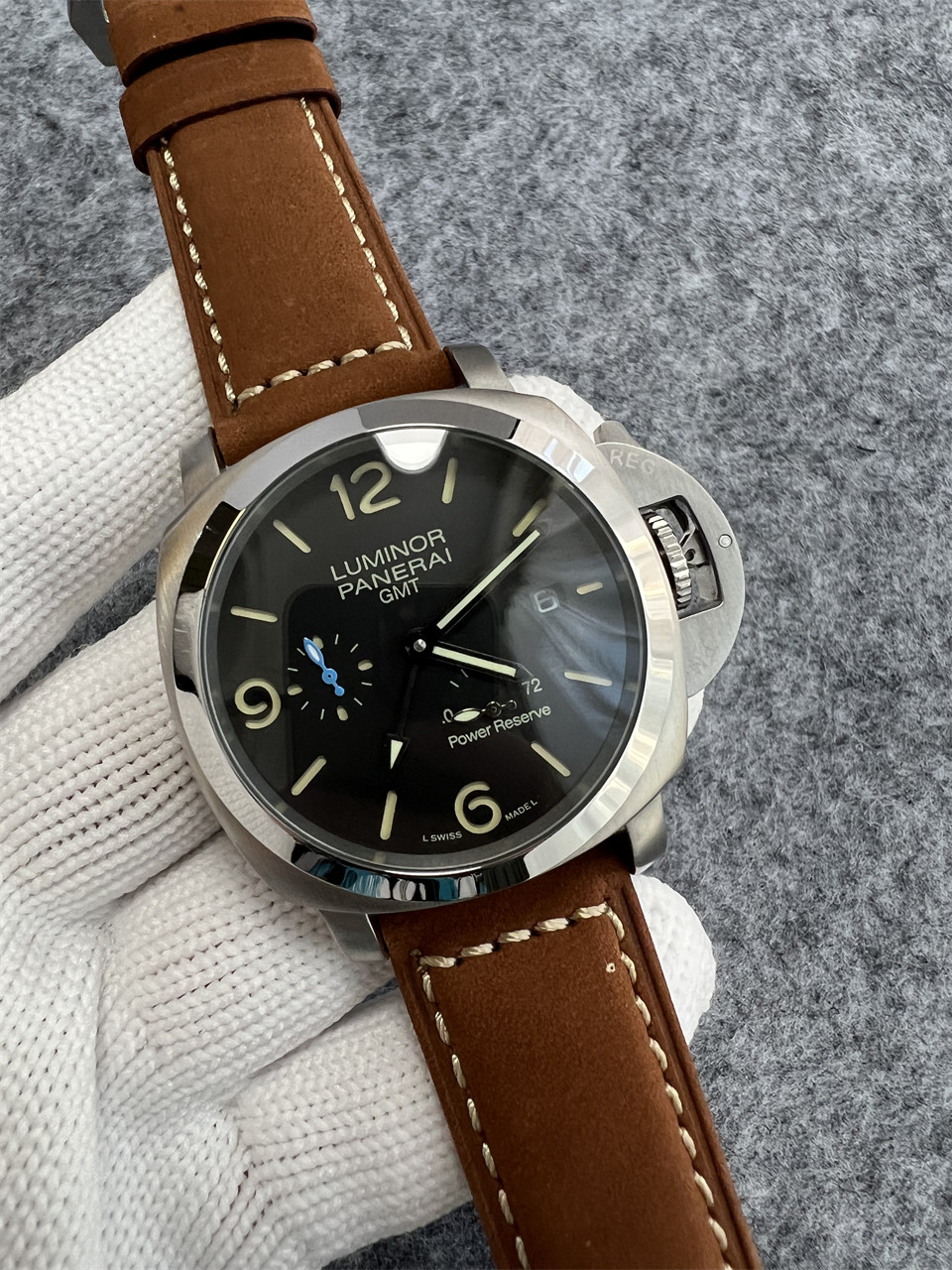 Panerai Luminor Marina 1950 3 Days GMT Steel Mens Watch PAM01321 Box Card