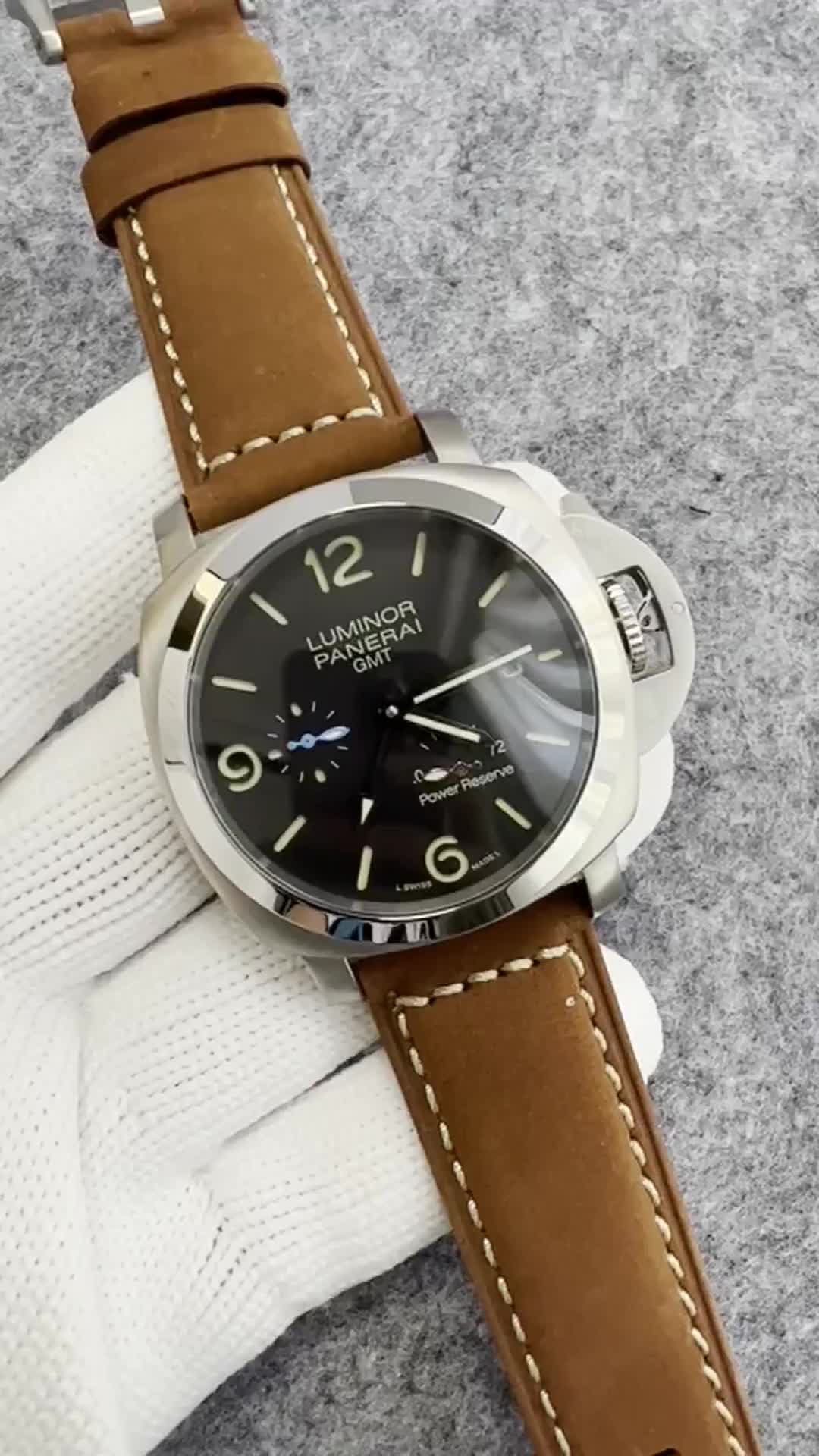 Panerai Luminor Marina 1950 3 Days GMT Steel Mens Watch PAM01321 Box Card