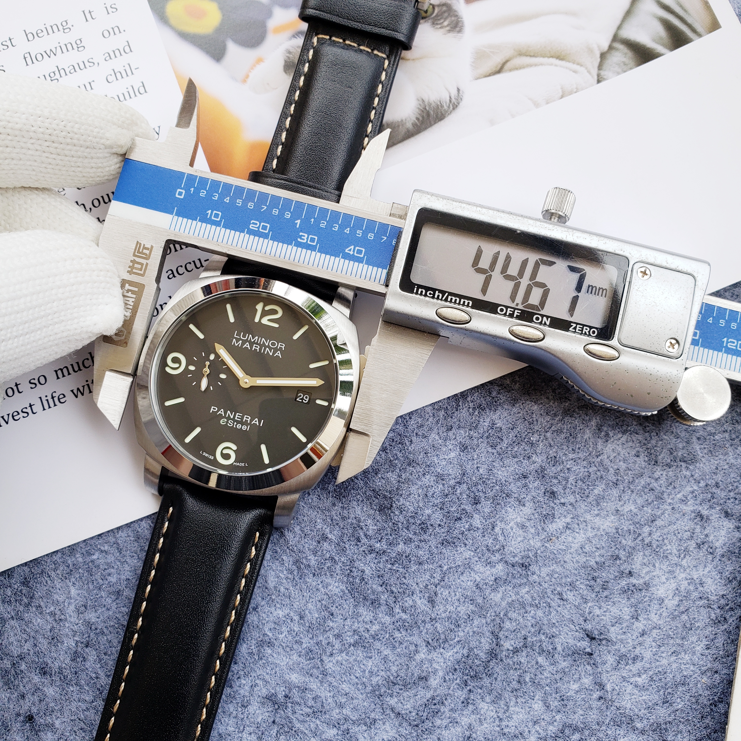 Panerai eSteel Black Leather - Panerai Luminor Marina eSteel Black - Image 2