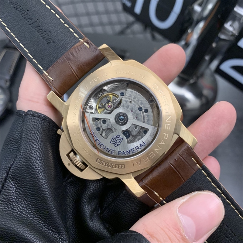 Panerai Gold Black Leather - Panerai Luminor Marina Gold - Black Dial - Image 5