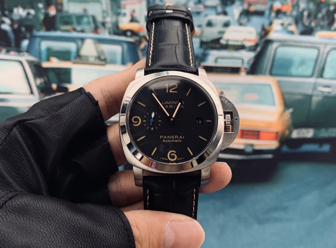 luminor Panerai Black Dial Leather - Panerai Luminor Marina Black Dial - Image 8