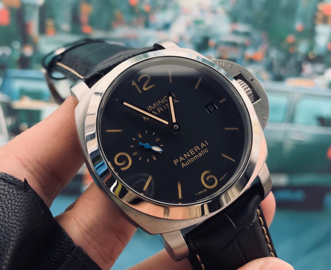 luminor Panerai Black Dial Leather - Panerai Luminor Marina Black Dial - Image 7