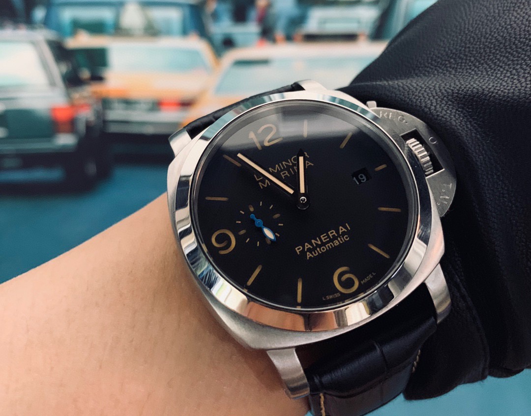 luminor Panerai Black Dial Leather - Panerai Luminor Marina Black Dial - Image 6