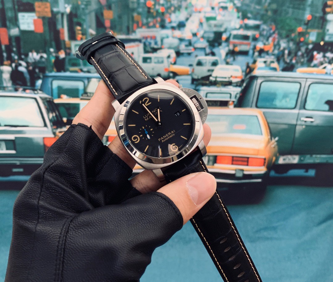 luminor Panerai Black Dial Leather - Panerai Luminor Marina Black Dial - Image 3