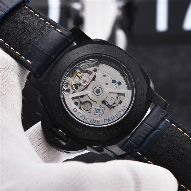 Panerai Luminor Blue Dial Black Case - Leather Strap - Image 2