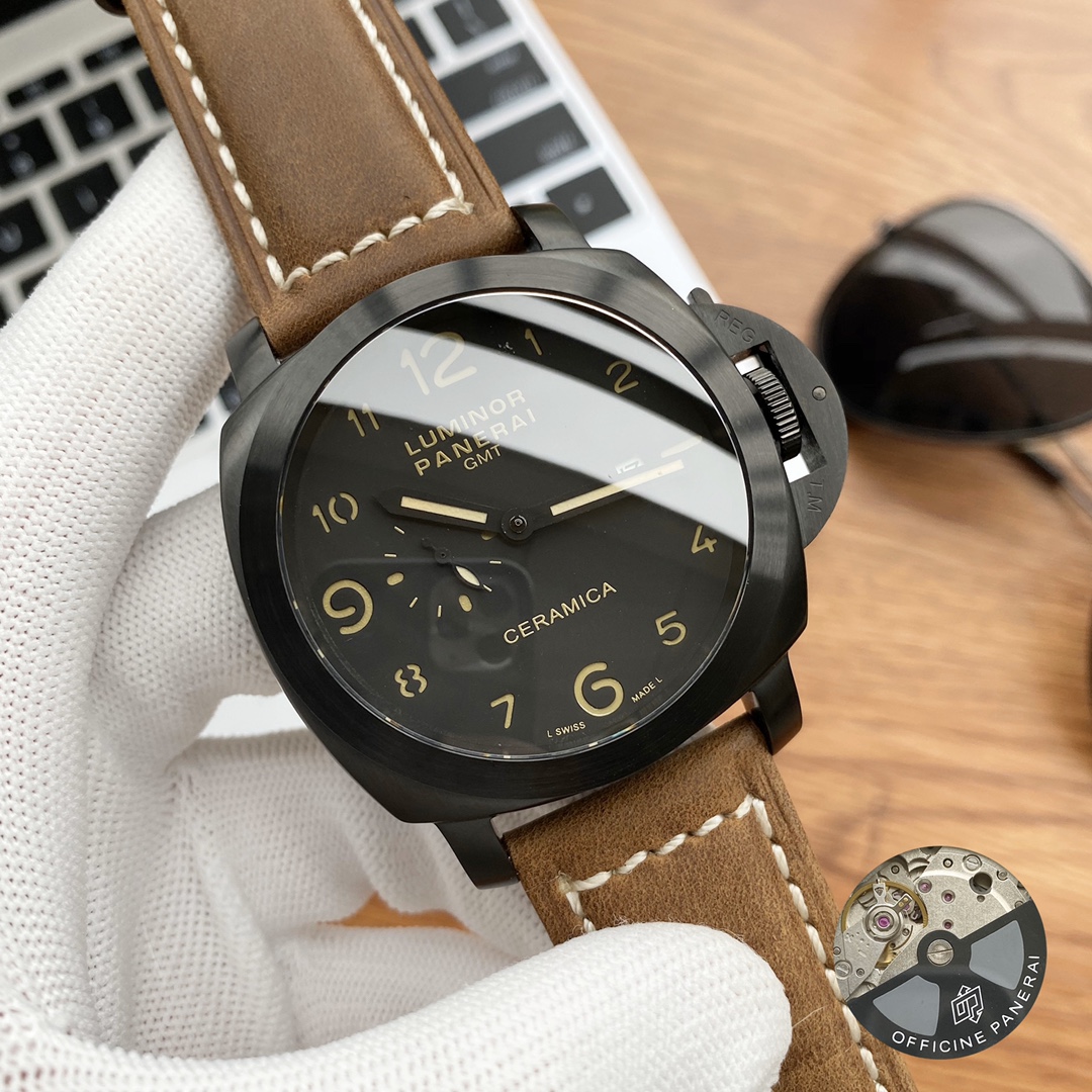 Panerai Ceramica Luminor GMT - Panerai Ceramica Black Dial Brown - Image 2