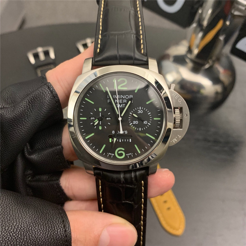 leather Panerai Luminor GMT Black Dial - Panerai Luminor GMT Black - Image 8