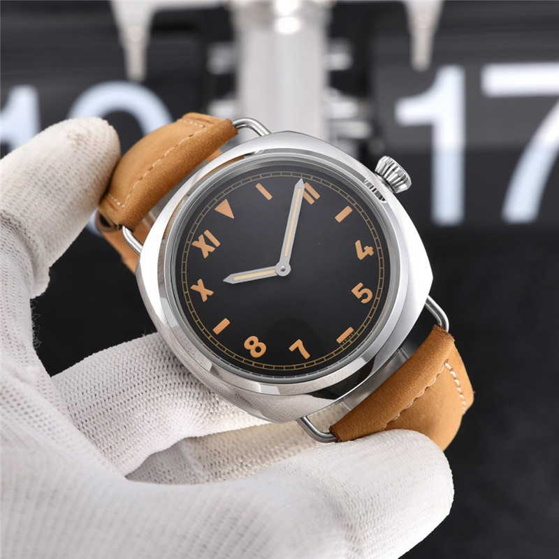 Radiomir Style Watch - Black Dial & Brown Leather Strap - Image 8