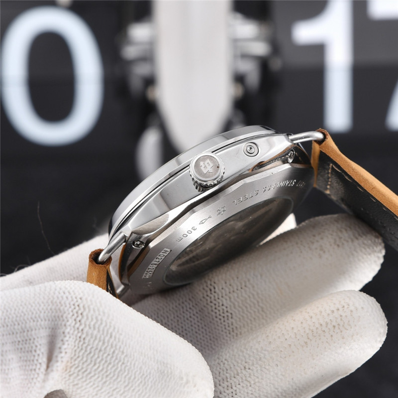 Radiomir Style Watch - Black Dial & Brown Leather Strap - Image 5