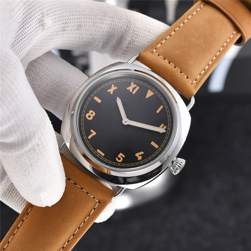 Radiomir Style Watch - Black Dial & Brown Leather Strap - Image 7