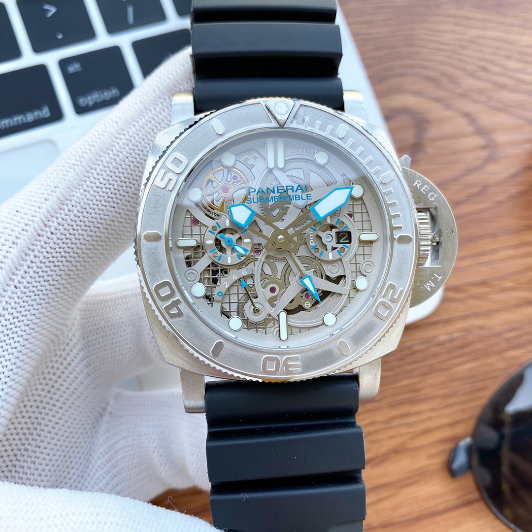Panerai Submersible Skeleton Dial - Black Rubber Strap