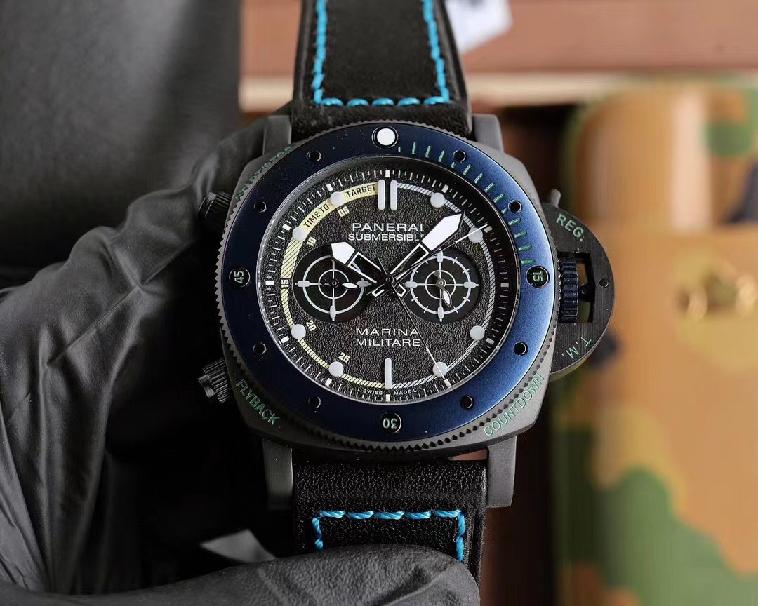 Panerai Black Rubber Dive Watch - Panerai Submersible Marina Militare - Image 9