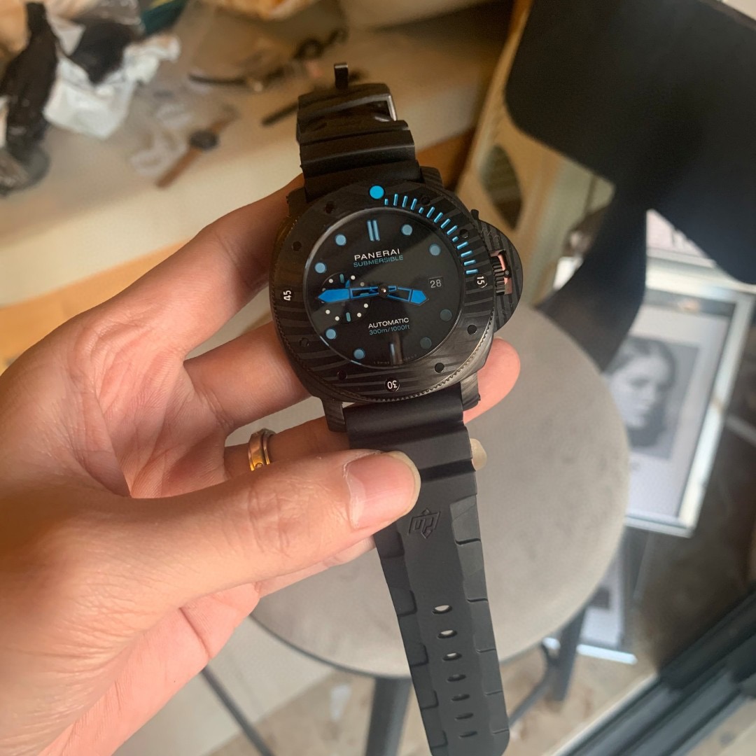 Panerai Black Dial Rubber Strap - Panerai Submersible Black Dial - Image 4