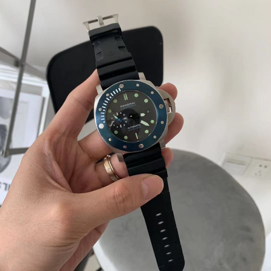 Panerai Submersible Blue Bezel - Black Rubber Strap - Image 5