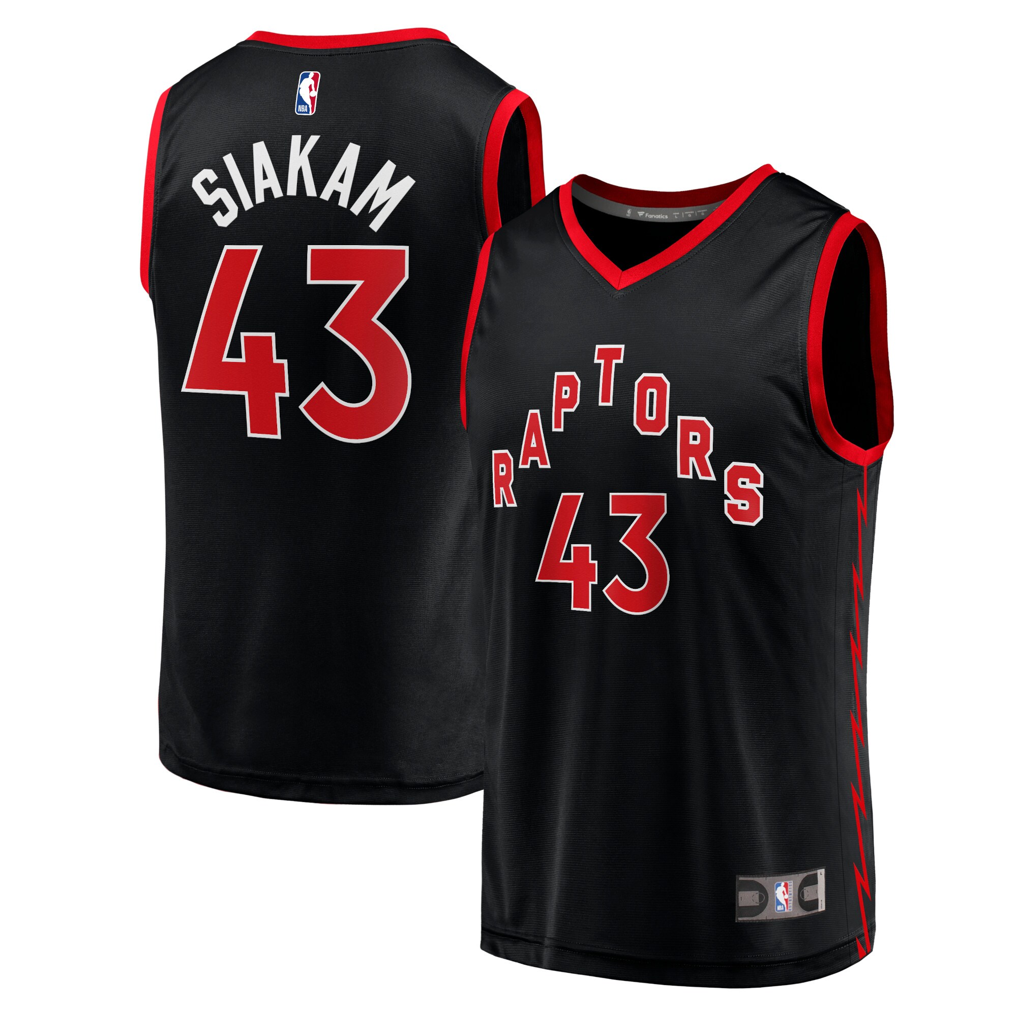 Pascal Siakam Toronto Raptors Fanatics Branded Youth 2020/21 Fast Break Player Jersey - Black - Statement Edition