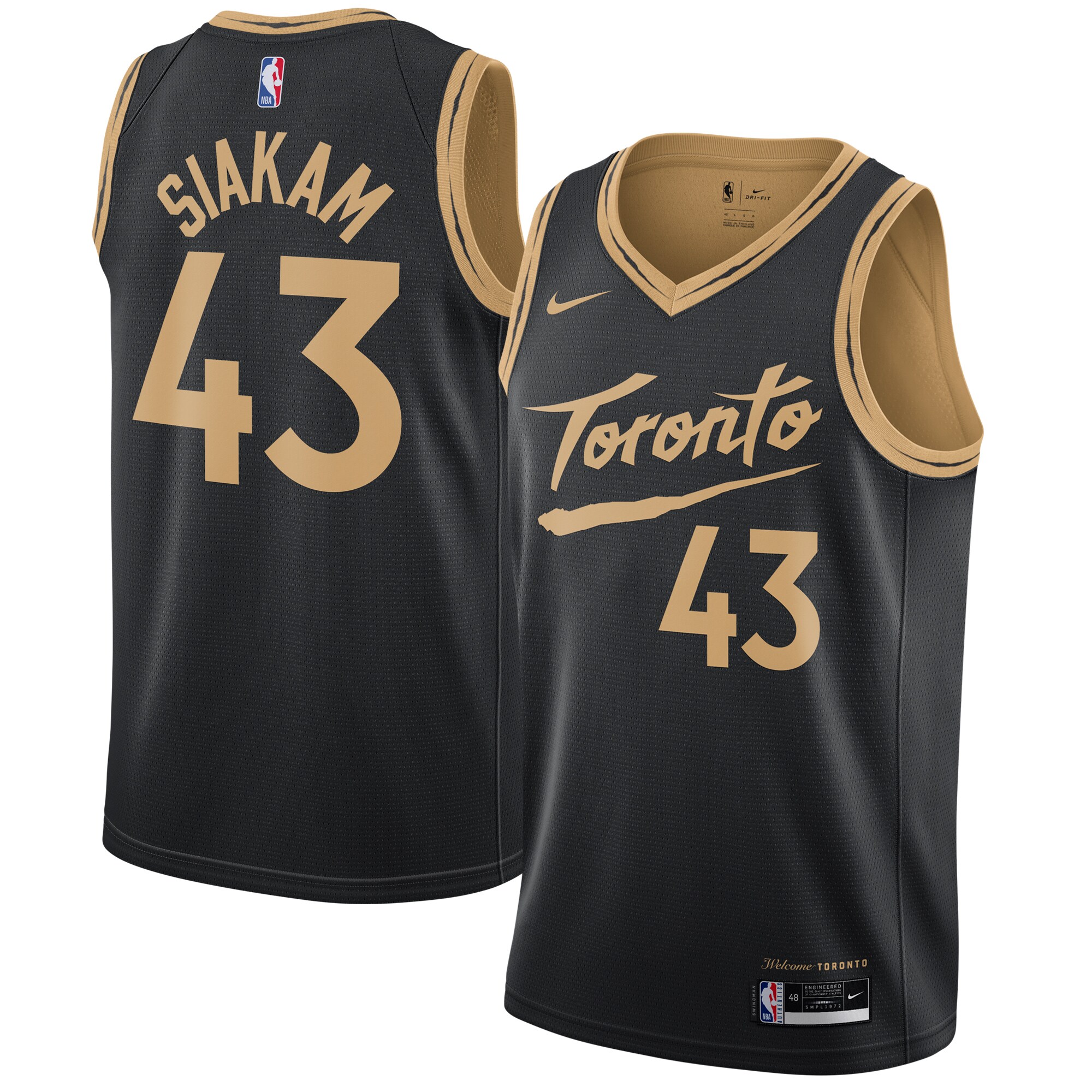 Pascal Siakam Toronto Raptors Nike 2020/21 Swingman Jersey Black - City Edition