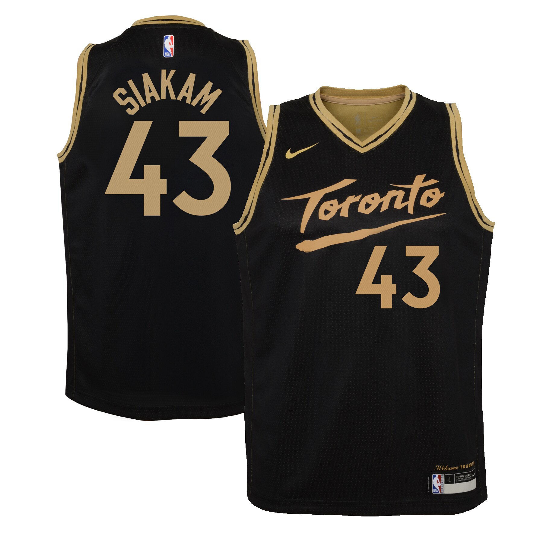 Pascal Siakam Toronto Raptors Nike Youth 2020/21 Swingman Jersey Black - City Edition