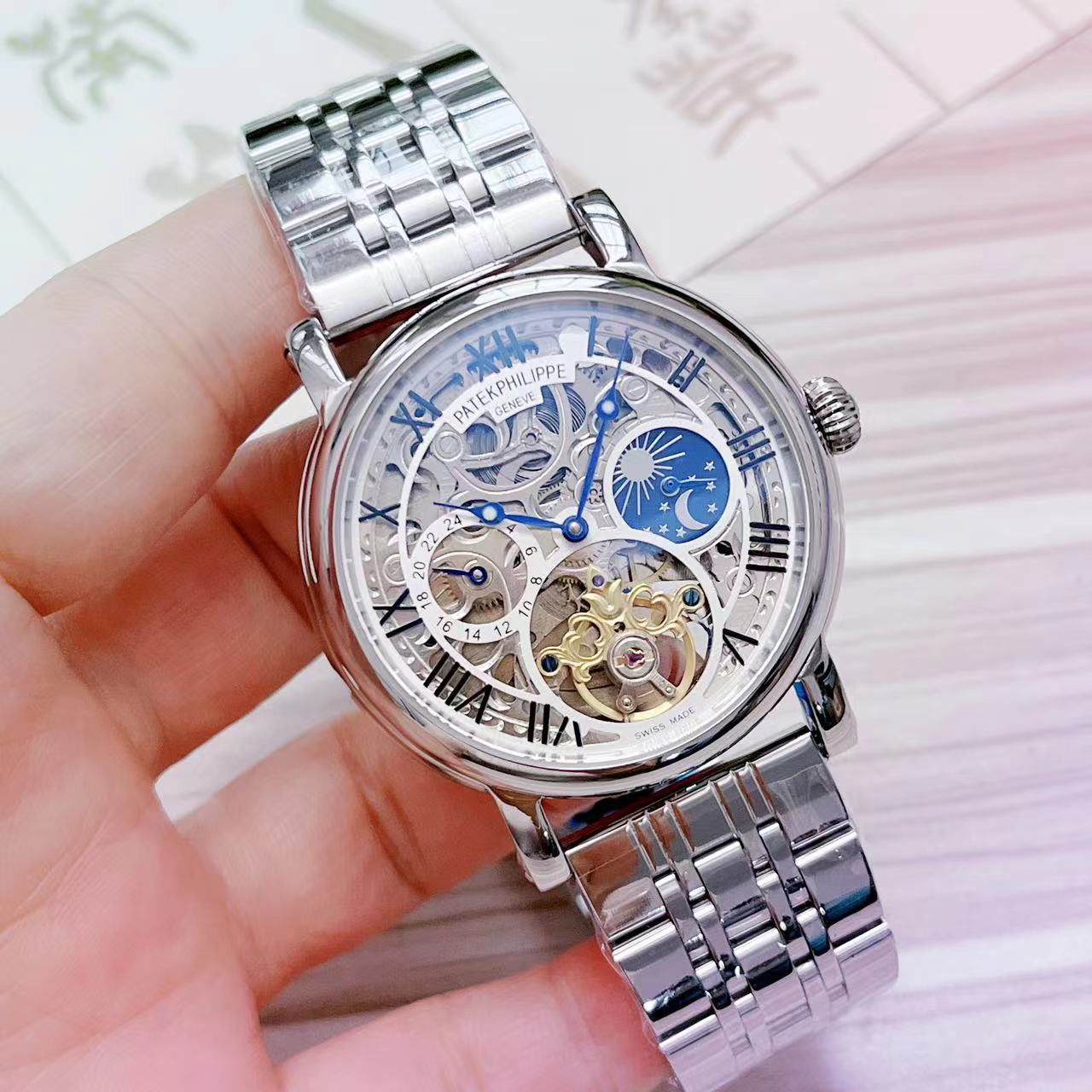 stainless Patek Philippe Silver Skeleton - Patek Philippe Silver - Image 3