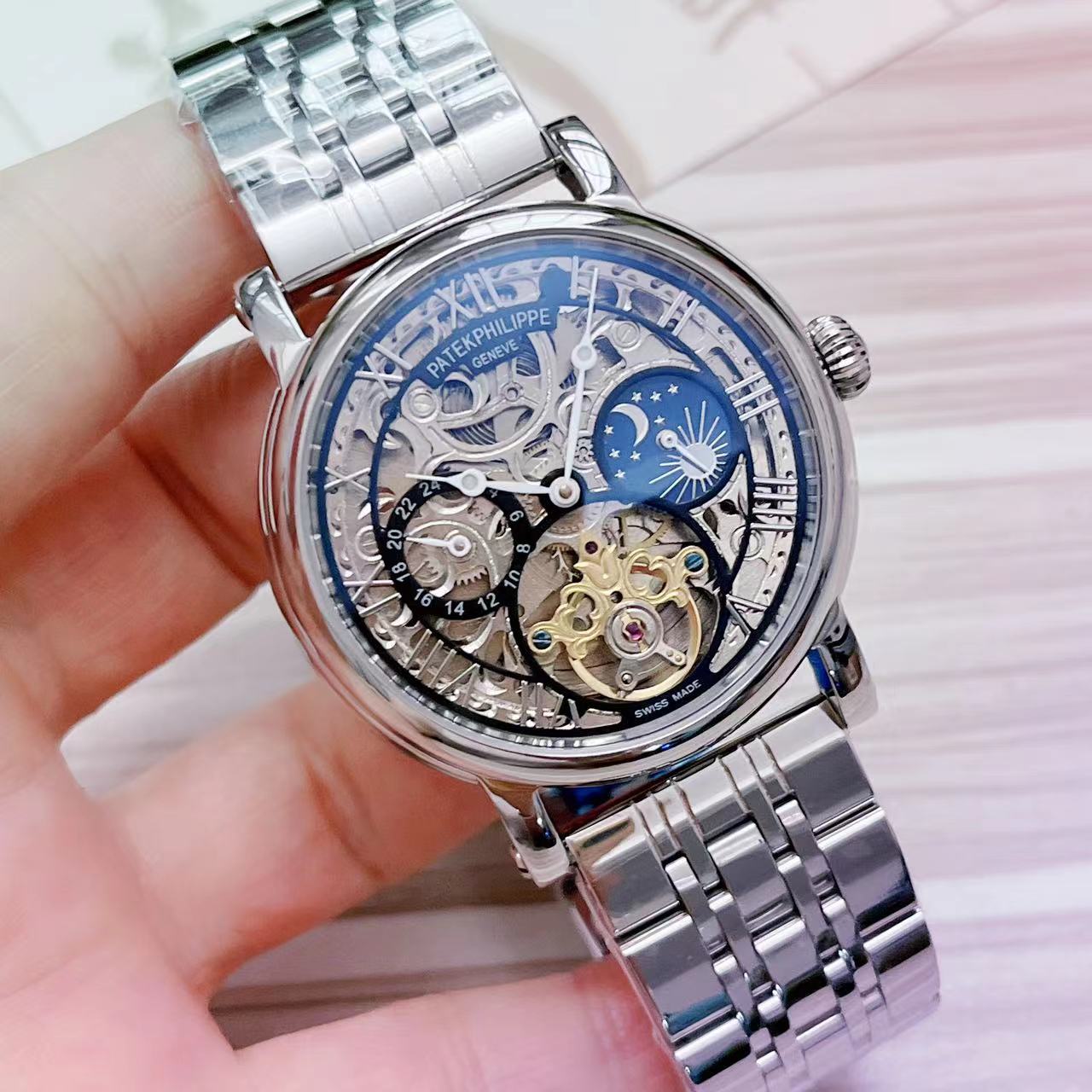 stainless Patek Philippe Silver Skeleton - Patek Philippe Silver - Image 2