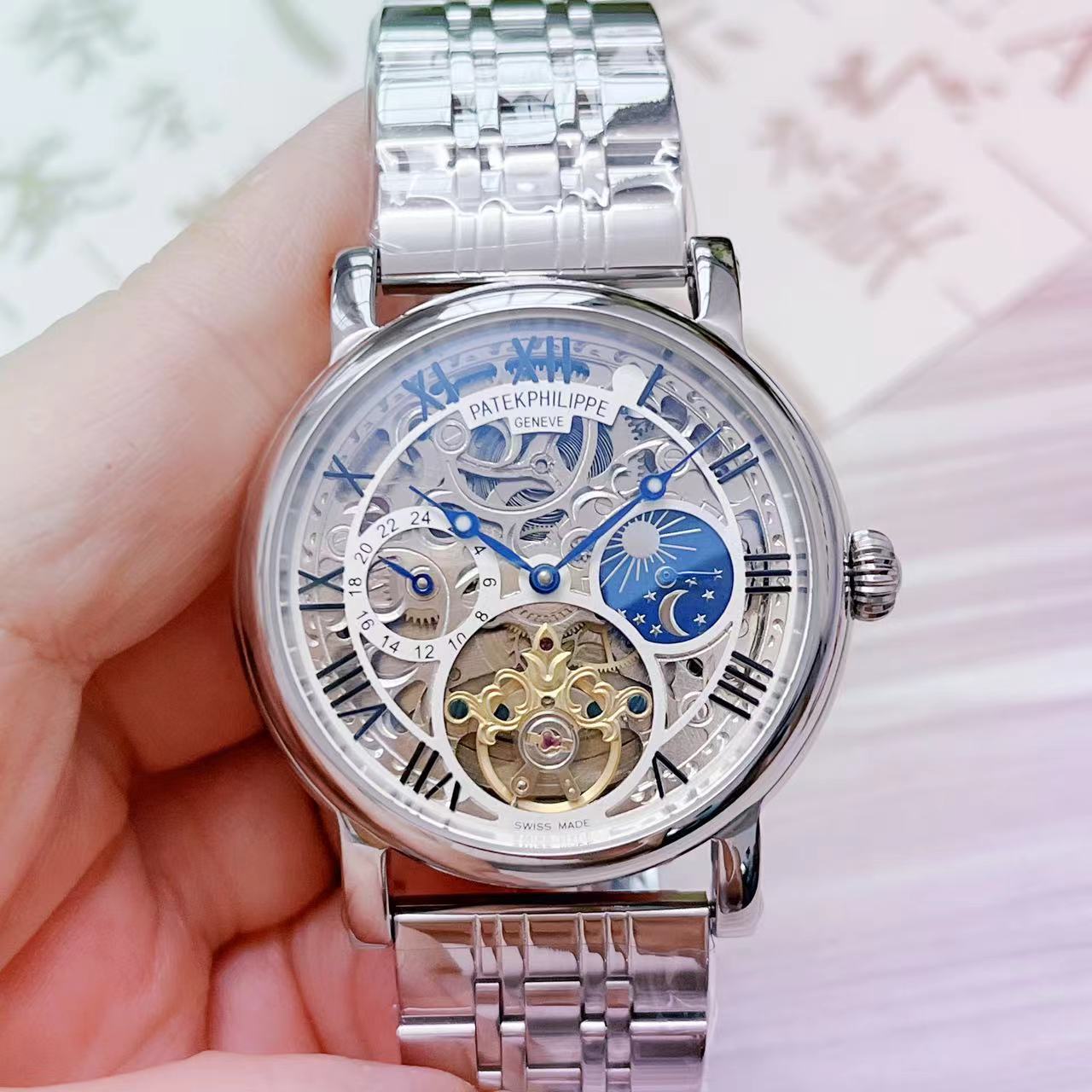 stainless Patek Philippe Silver Skeleton - Patek Philippe Silver