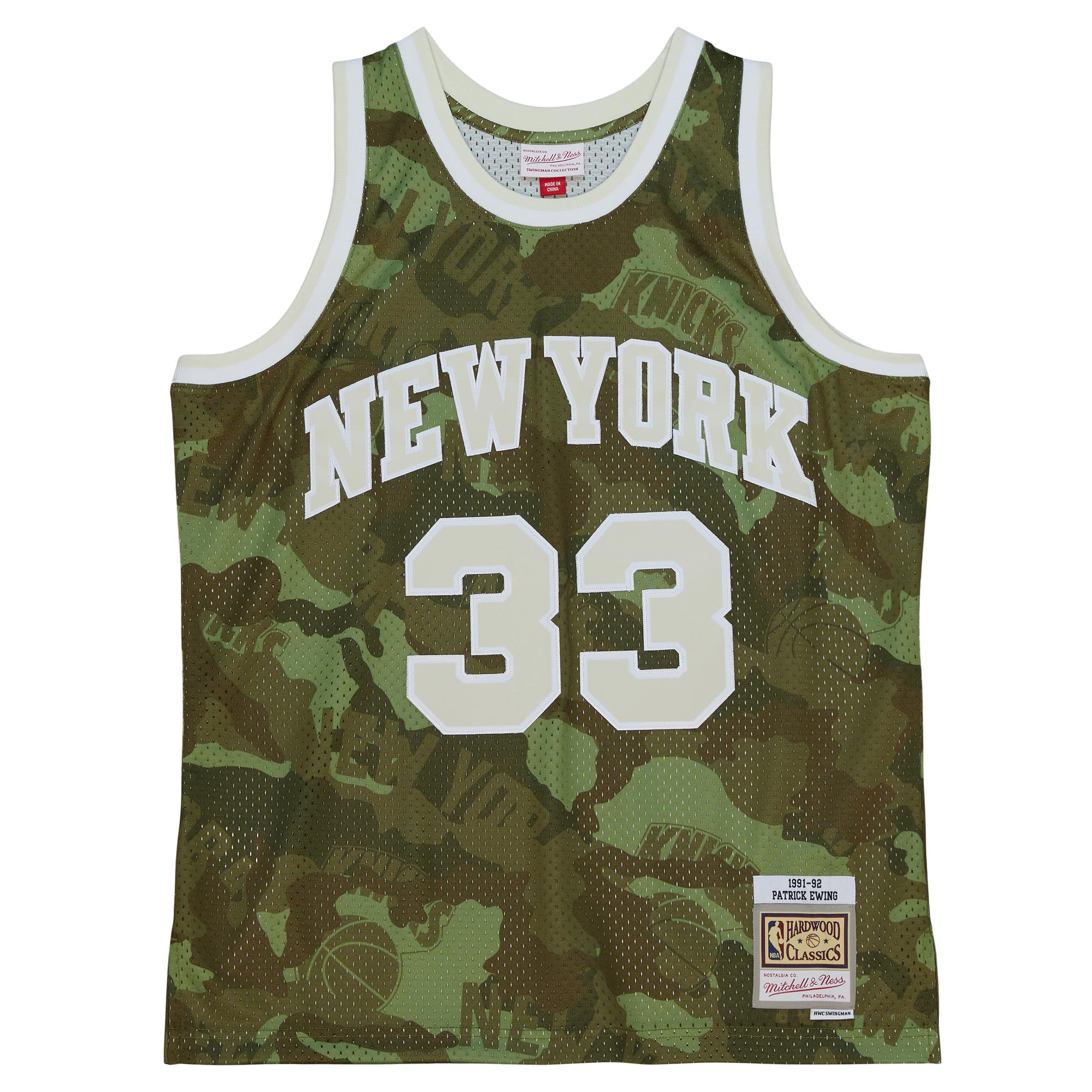Mitchell & Ness Ewing 1991 Camo Swingman Jersey - Amazing Fan Gear for Top 1 Knicks